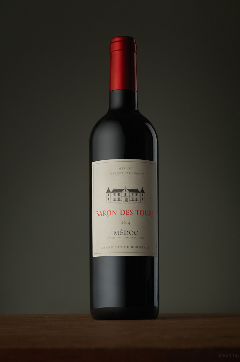 Wine bottle product photography by Karl Taylor